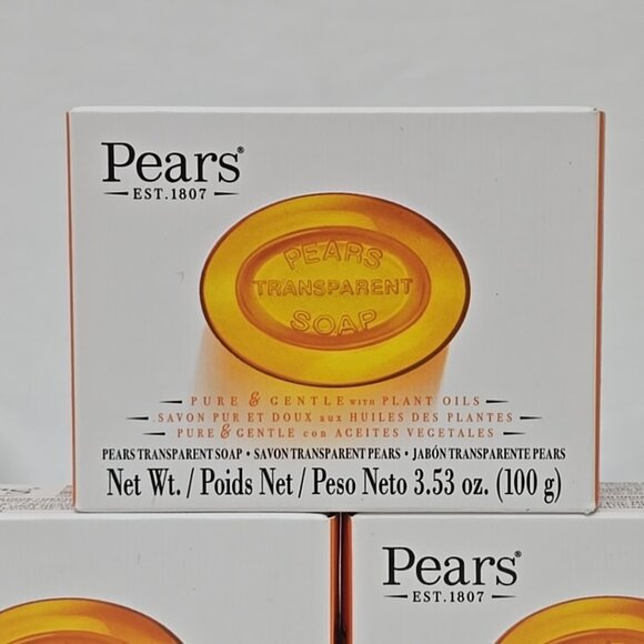 3 Pack Pears Pure & Gentle Transparent Soap 100g 3.5 oz. Bar Soap Glycerin - Picture 2 of 6